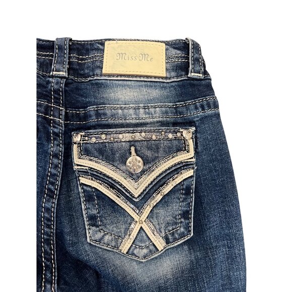Miss Me Curvy Skinny Blue Jeans Women's Size 24 Dark Wash Denim - Picture 2 of 8